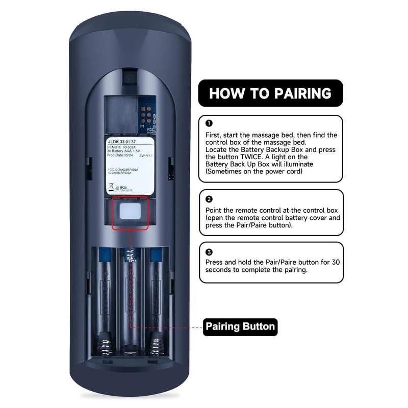 HZIME Replace RF358A Remote Control for Extend Adjustable Bed Base,