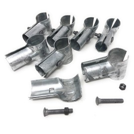 Chain Link Fence End Rail Clamps with Bolts & Nuts 1-7/8" X 1-3/8" (8 Sets Pack)