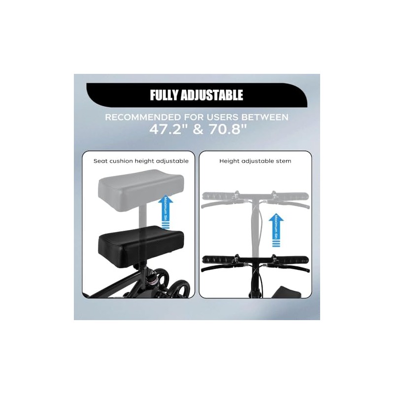 LCJ Adult Knee Scooter for Foot Surgery - Off Road