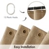 MIULEE Linen Textured Shower Curtain, 180 x 200 cm, Khaki,