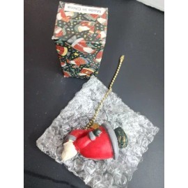 Polystone Folk Santa Figure Polystone Folk Fan Light Chain Pull Christmas Holiday Primative