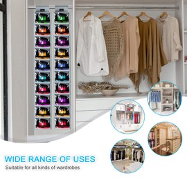 VAESIDA Hat Storage - 10 Tier Updated Hat Hanger Closet Storage Hanging Cap with Dust Cover and Side Mesh Bag Hanging Storage Baseball Cap Clothes Hanging Storage