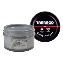 Tarrago Shoe Cream Professional Shoe Polish for Leather Boots, Shoes, Purse, Furniture Eco Friendly Leather Conditioner 1.7oz - High Silver Metallic #106