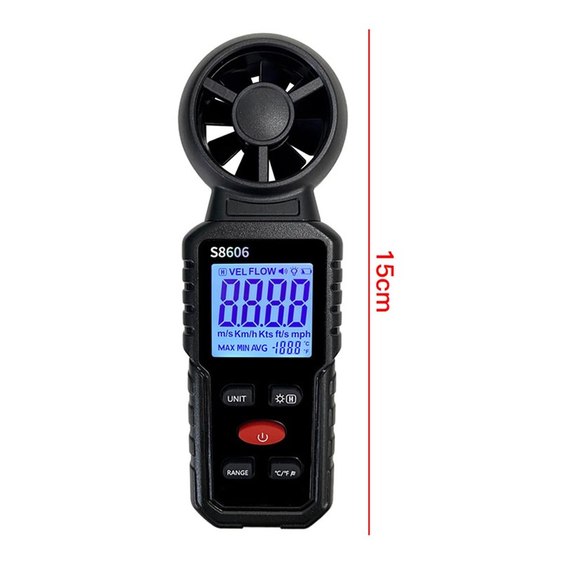 TiardeyAnemometer Hochpräzises Windgeschwindigkeitsmessgerät 3 In 1 Hand Digital Anemometer Zur