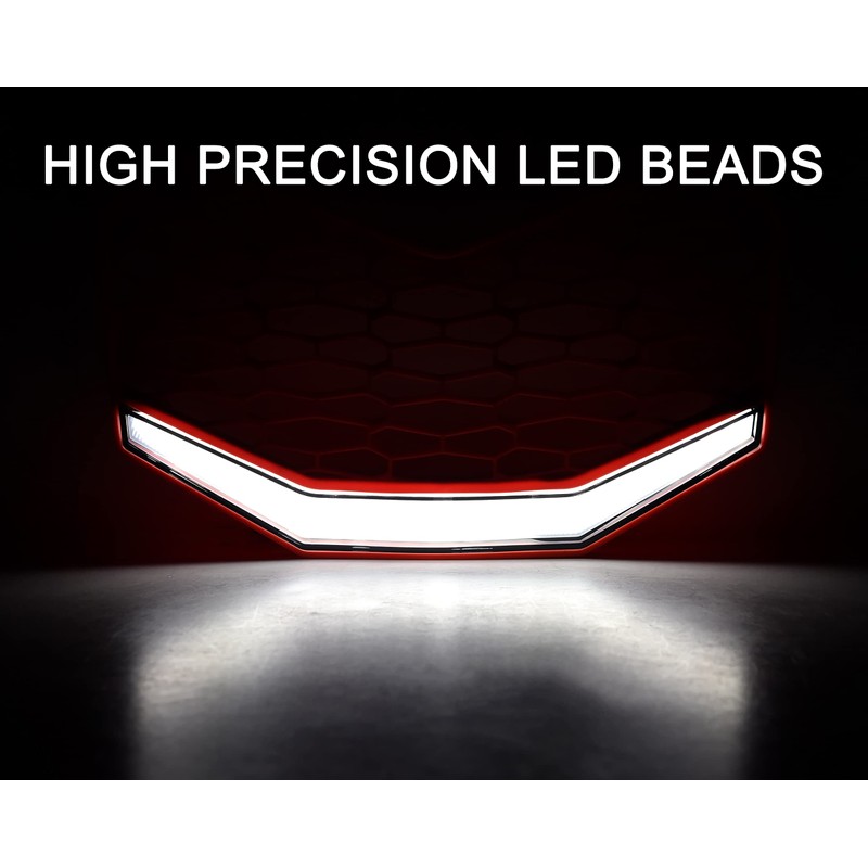 SAUTVS Front Red Grille with LED Light for Maverick X3,