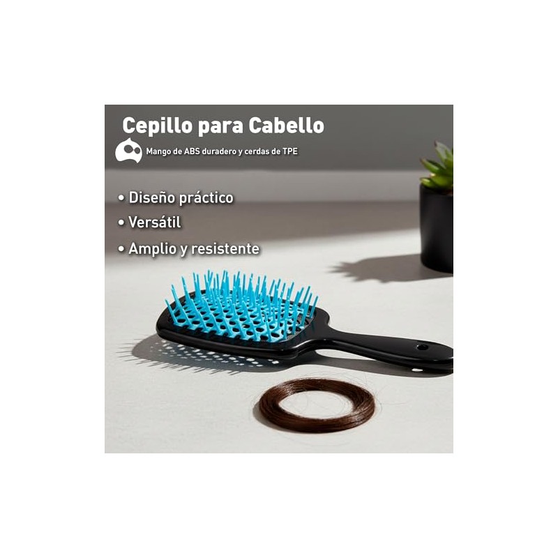 Bluelander Cepillo para Cabello Antinudos con Mango Ergonómico, Cepillado Sin