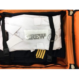 Stainless Steel CREW Tag, Pilot's Luggage Tag w/X-Ray TSA ID