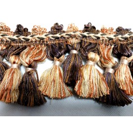 Juan Santamaria Y Hijos 6 yards TASSEL FRINGE 3 1/2" - Brown/Beige/Pl