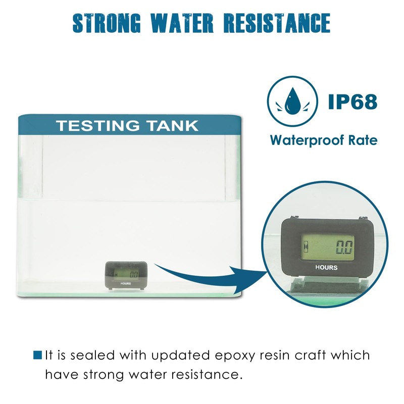 Runleader Digital Hour Meter for Maintenance,AC/DC 5V to 277V for