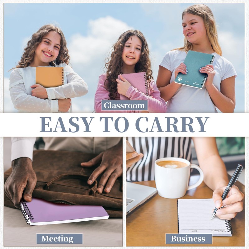 Lewtemi 6 Pack Small Left Handed Notebook 8"x5" Lefty Spiral