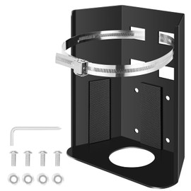 Hifor 10 lb Propane Tank Holder - Industrial Grade Metal Construction with Adjustable Stainless Steel Clamp, Non-Slip Pads for RV, Truck, Trailer