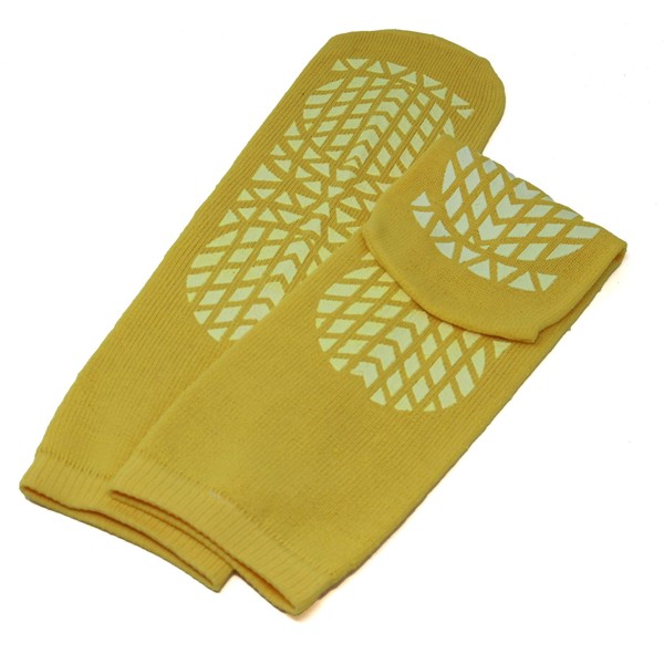 Secure Step Bariatric Sock, Double-Sided Non Slip Bariatric Sock - Yellow - 3XL (6 Pair) - Men's Size: 13 / Women's Size: 13
