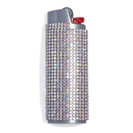 HUMWE Bling Rhinestone Crystal Lighter Case Cover Sleeve Metal Shiny Lighters Holder for Bic Full Standard Size Lighter J6 (multicolor1)