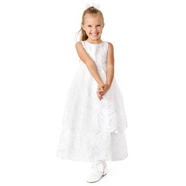 Gymboree,Girls,and Toddler Special Occasion Dress,6,White Lace Tiered