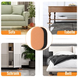 RUSIDO Pack of 8 oval heavy furniture gliders, 240 x 146 mm, reusable and gliders for protecting hardwood floors and carpet surfaces, protection against scratches and noise