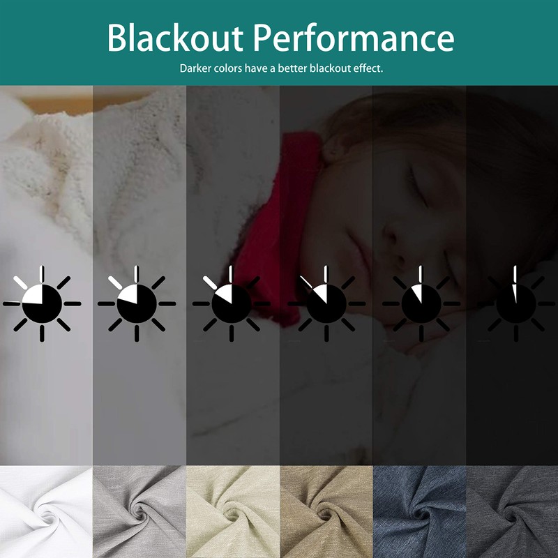 LORDTEX Burlap Linen Look Textured Blackout Curtains for Bedroom with