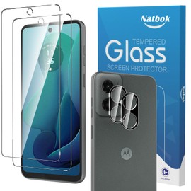 Natbok 2+2 Pack for Moto G 5G 2024 Screen Protector with Camera Lens Protector,Full Coverage 9H Tempered Glass Film,HD Clear Scratch Resistant,Bubble-Free for Moto G 5G 2024 Screen Protector