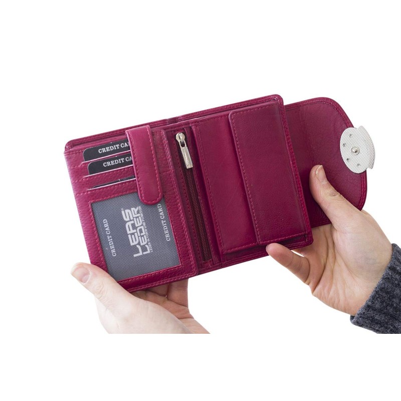 Ladies Wallet LEAS, Genuine Leather, red - ''LEAS Ladies-Collection''