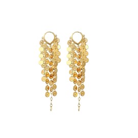 Long Sequin Tassel Statement Dangle Earrings for Women (V-Gold)