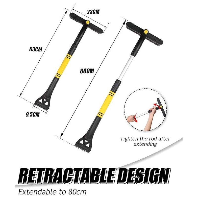 Rantizon 3 in 1 Extendable Ice Scraper 2023 New Version