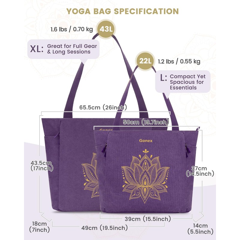 Gonex Yoga Mat Bag for Women with Zipper Mat Carrier