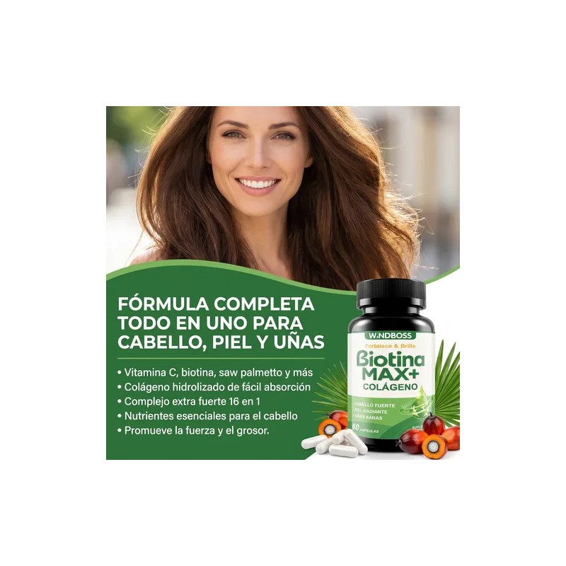 Windboss Biotina Max Colágeno Hidrolizado Cápsulas
