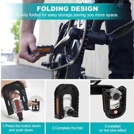 Dilwe Pedales de bicicleta, plataforma ancha para bicicleta, pedales híbridos plegables, aleación de aluminio, accesorio de ciclismo