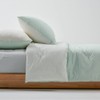 JAJU [JAJU] Crinkle Cotton Contrast Quilt Blanket Q Mint White