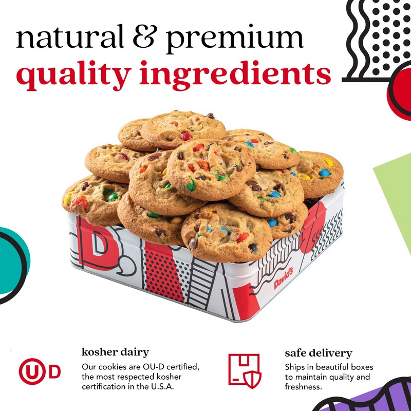 David's Cookies M&M Fresh Baked Cookies 1 Lb. Gift Tin