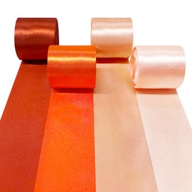 Orange Satin Ribbon 65.7Yd × 1.97" Wide Ombre Orange Ribbon for DIY Craft Gifts Wrapping Invitation Card Party Backdrop Wedding Bachelorette Birthday Bridal Shower Fall Autumn Thanksgiving Decorations