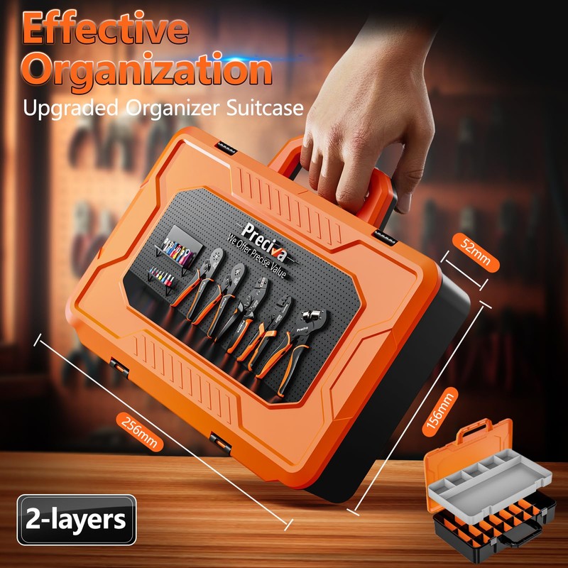 Preciva Ferrule Crimping Tool Kit - AWG 28-5 (0.08-16mm²) Hexagonal