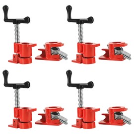 FLK Tech Wood Gluing Pipe Clamp Fixture for 3/4 Inch Pipe, Heavy Duty Pipe Clamps, Cast Iron Wood Clamps Quick Release for Woodworking, Carpentry, Home Improvement, and DIY Projects