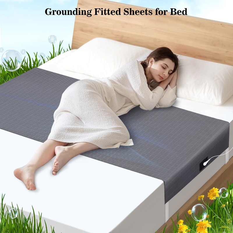 Twinmoon Grounding Sheets: Queen Size Grounding Fitted Sheets with Adjustable