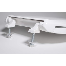 Centoco 440STS-001 Round Plastic Toilet Seat, Closed Front with Cover, Stainless Steel Hinge, Heavy Duty Commercial Use, White