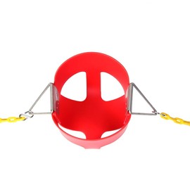 Take Me Away High Back Full Bucket Toddler Swing Seat with Yellow Coated Swing Chains Fully Assembled - Heavy-Duty Swing (Red)