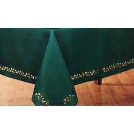 Nantucket St. Patricks Day Swirling Shamrocks Cutwork Tablecloth - (52"x52")