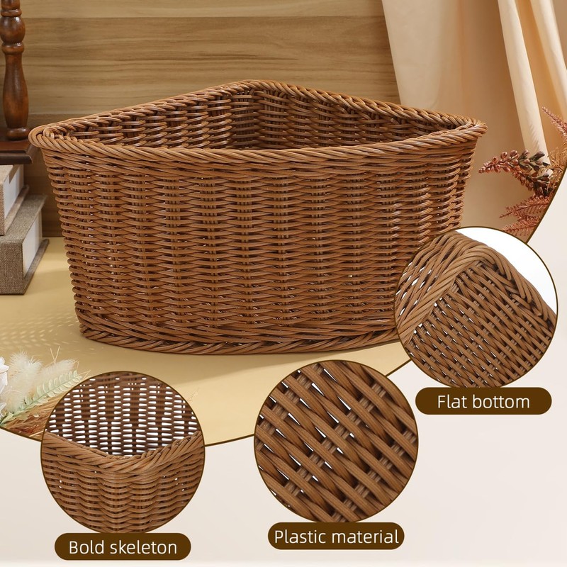 Hemobllo Corner Storage Basket, 90 Degree Triangle Organizer Bin for