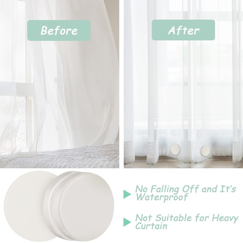 Jetec 6 Pairs Round Magnetic Curtain Weights Shower Strong Magnets