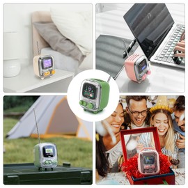 Divoom Divoom Tiivoo-2 Portable Bluetooth Speaker with FM Radio,Pixel Art Retro Mini Small Cute Wireless Speaker,Vintage Decor Suitble for Party Office Desk Home Bedroom Kitchen,Gifts for Women Men,Green