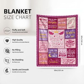 Daughter Gifts from Mom, Gifts for Daughter Blanket, Daughters Birthday Gift, Daughters Gift for Graduation, to My Daughter Blanket60 x 50""