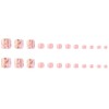 Pink Press on Toe Nails Summer Fake Toenails with Gold