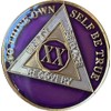 Ranger Industries 20 Year AA Medallion Metallic Purple Tri-Plate Sobriety