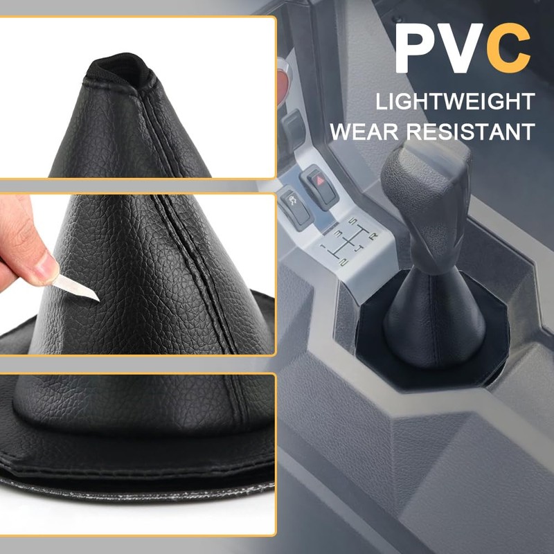 REARACE PVC Shift Boot Cover, Waterproof Shift Knob Cover Compatible
