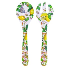 Les Jardins de la Comtesse - Melamine Salad Servers - Capri - 33 cm - Yellow Lemons - Crockery Virtually Unbreakable MelARTmine