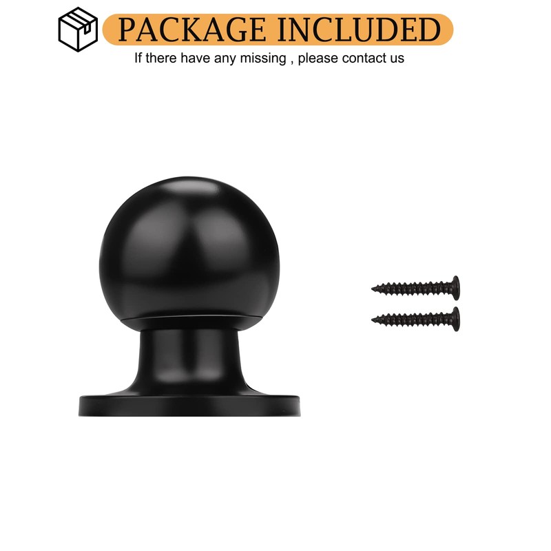 Probrico Stainless Steel Half-Dummy Door Knobs Black Round Pulls for