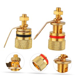 TEHAUX 4PCS Gold Plated Speaker Banana Plugs Durable Loudspeaker Connector for Amplifiers Easy Install Speaker Box Accessories High Performance Copper Material for Reliable Random Color