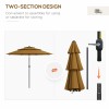 3 Tiers Tan 9FT Outdoor Patio Umbrella with Crank Push
