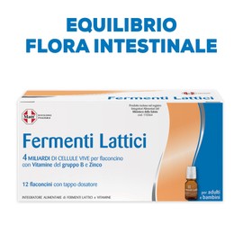 Matt, Fermenti Lattici Bambini e Adulti, con 4 Miliardi di Cellule Vive, Vitamina B2, Vitamina B6 e Zinco, Ideali per l'Equilibrio della Flora Batterica Intestinale, Senza Glutine, 12 Flaconcini