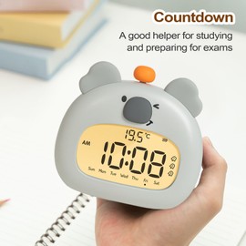 Alarm Clock for Kids - Sleep Trainer Clock for Toddler with Night Light - Cartoon Animal Time Manager for Girls Boys Toddler Children