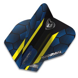 WINMAU Prism Alpha Hexagon Design Extra Thick Dart Flights - 10 sets per pack (30 dart flights in total) (Blue & Yellow)